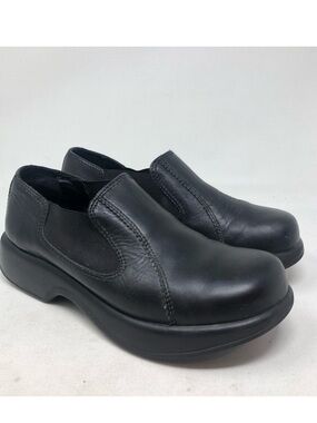 Dansko Black Leather Classic Clogs Sz 9